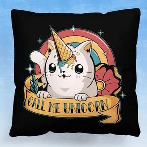 Colorful Cartoon Cat Unicorn Pillow Cover